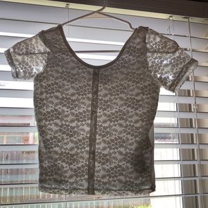 white lace crop top